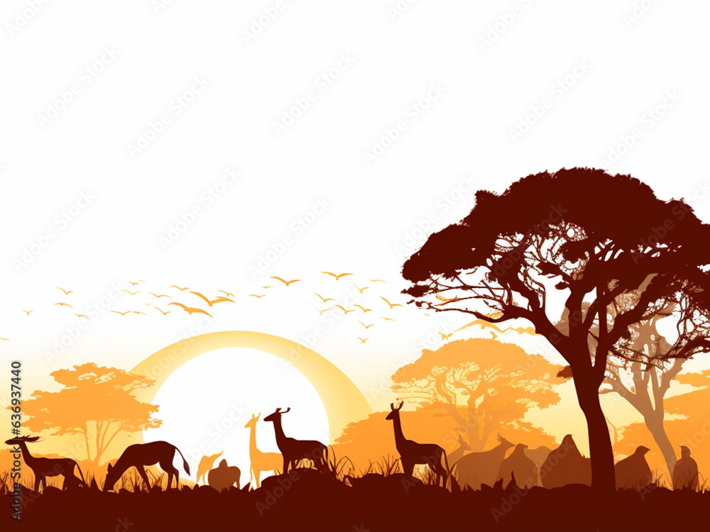 savanna landscape with trees