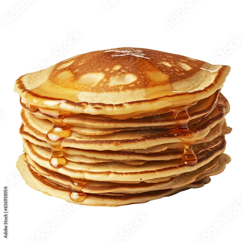 Pile of pancakes. isolated object, transparent background