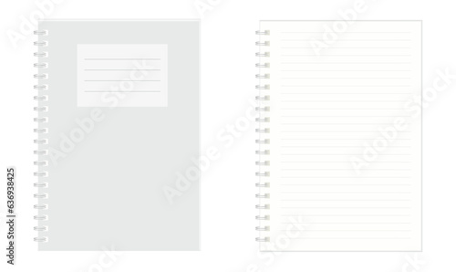 Realistic copybook mockup, Blank notebook isolated on white background.