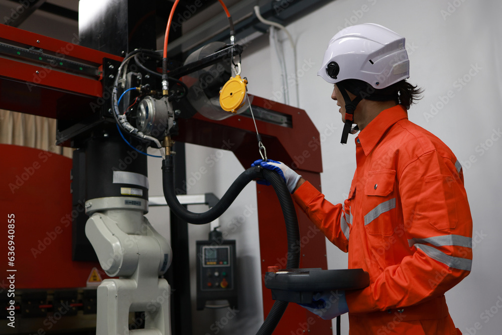 Mechanical engineer or technician do repair and maintenance robot Mechanical engineer or technician do repair and maintenance robot
