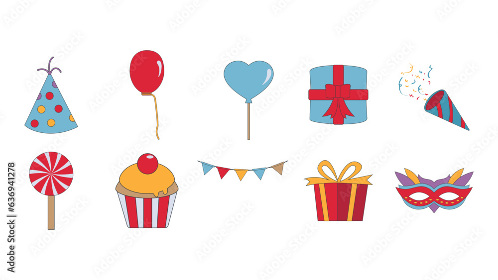 Party Stuff Illustration Set Party Stuff Illustration Set