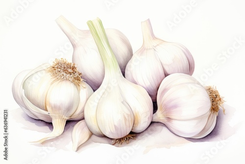 Illustration of garlic close up.