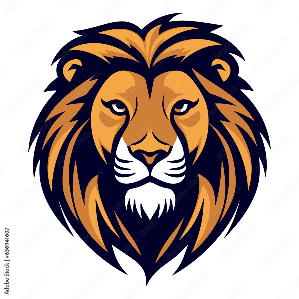 Lion head esports style vector illustration template isolated on white background Lion head esports style vector illustration template isolated on white background