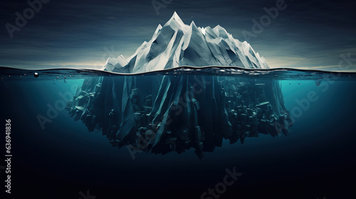 Large Iceberg Floating in the Middle of the Ocean.Generative Ai
