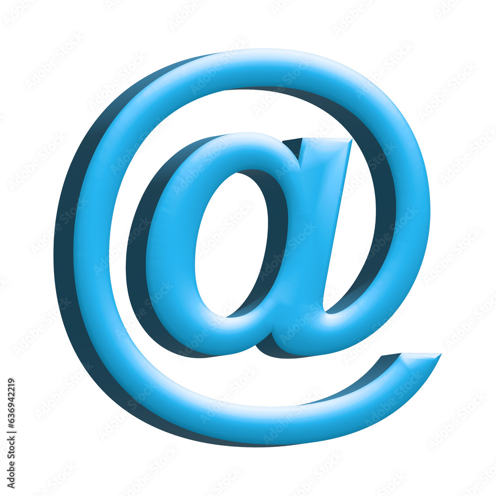 3d illustration email sign. Social media concept. 3d illustration email sign. Social media concept.