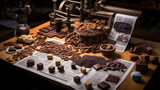 A visual journey through the production of chocolate from bean to bar, showcasing each step in the process Generative AI