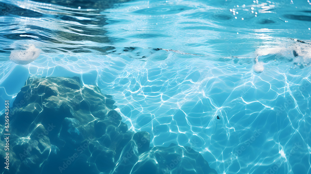 Transparent Blue Water Surface in Gentle Motion as a Serene Fluid Texture Background. Generative Ai. Transparent Blue Water Surface in Gentle Motion as a Serene Fluid Texture Background. Generative Ai.