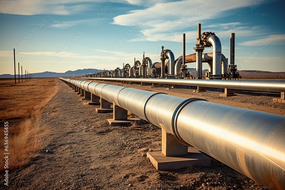 natural gas and oil pipelines - obrazy, fototapety, plakaty 