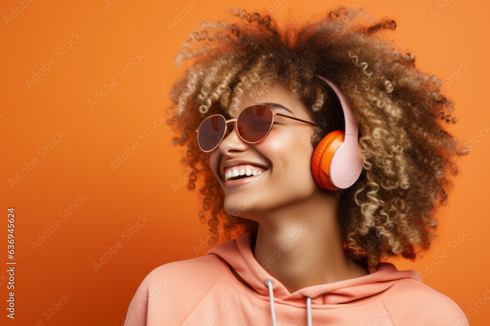 happiness stylish freedom happiness woman colour hair and fashion costume enjoy music from wireless headphone charming emotion fashionable individuality appearance casual relax,ai generate happiness stylish freedom happiness woman colour hair and fashion costume enjoy music from wireless headphone charming emotion fashionable individuality appearance casual relax,ai generate