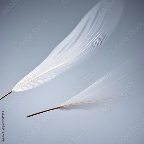 Feathers floating in the air generative ai illustration art