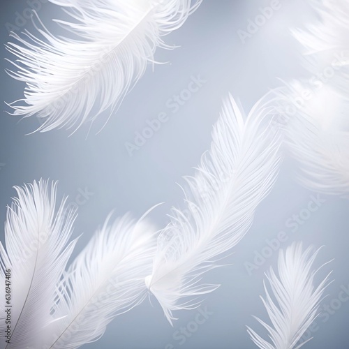 Feathers floating in the air generative ai illustration art