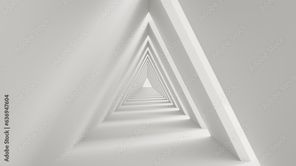 Shadows and Perspective, Tech 3D Background, Triangles, Shadows, and Light Tunnel, 3D render Shadows and Perspective, Tech 3D Background, Triangles, Shadows, and Light Tunnel, 3D render