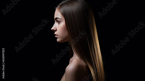 Beautiful Long Straight Hair. Generative Ai