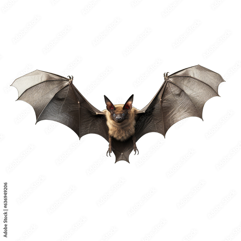 Obraz premium Halloween bat in flight isolated on white transparent background, png, 3d