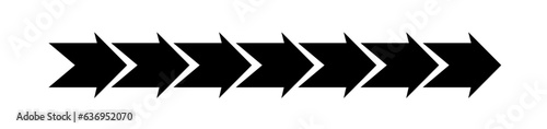 Black arrow pointing right. Arrow shape element. Vector