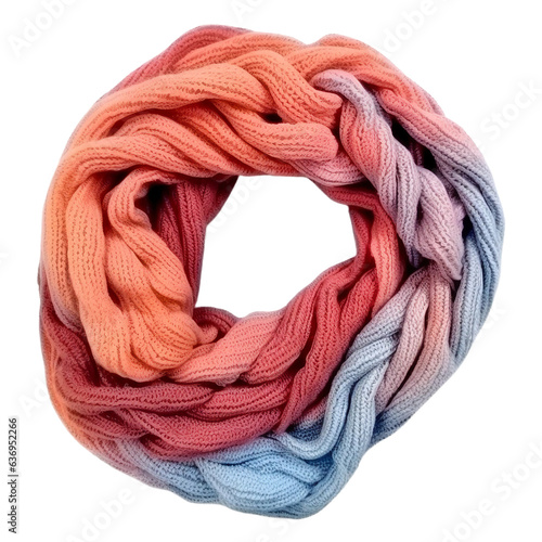 Wool scarf. isolated object, transparent background