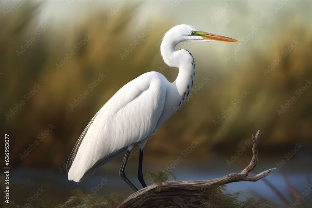 Fototapeta premium Heron bird nature. Generate Ai