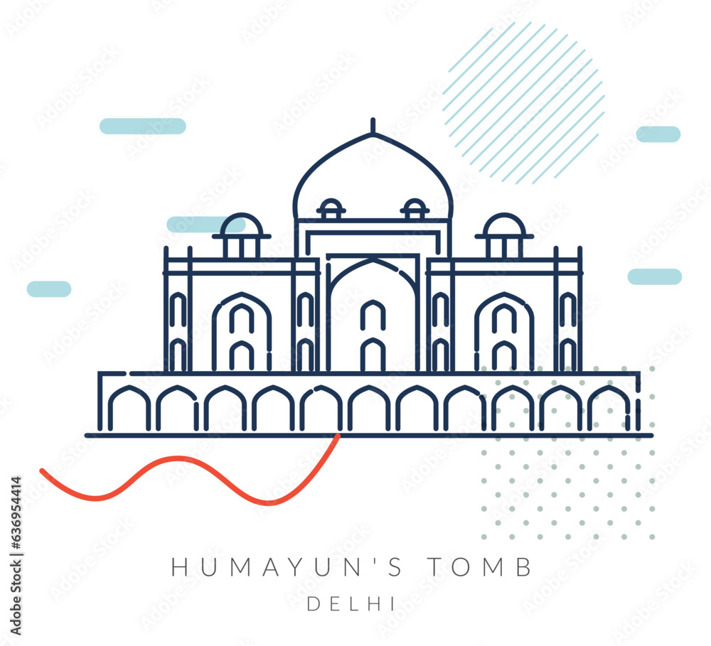 Humayun's Tomb - Delhi - Icon Illustration