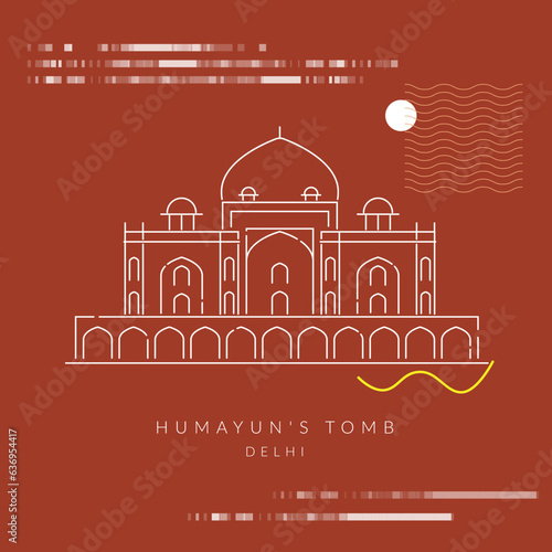 Humayun's Tomb - Delhi - Icon Illustration photo