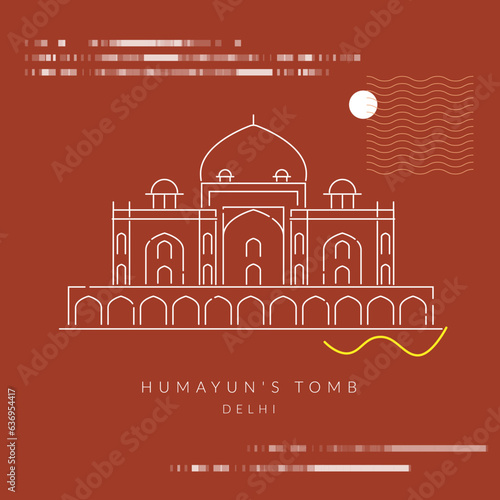 Humayun's Tomb - Delhi - Icon Illustration