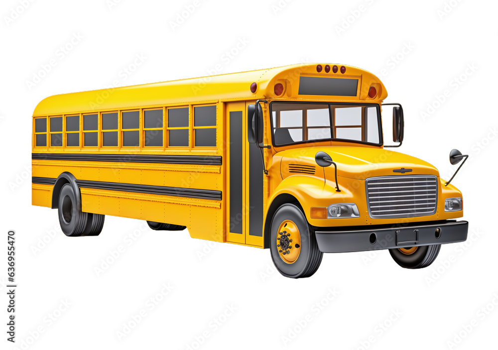 Isolated  School Bus on White Background