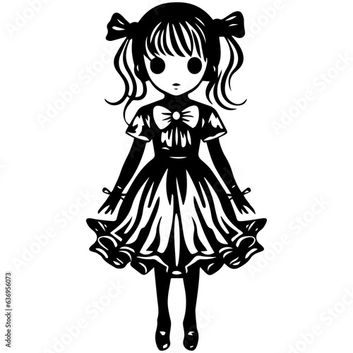 creepy doll vector illustration