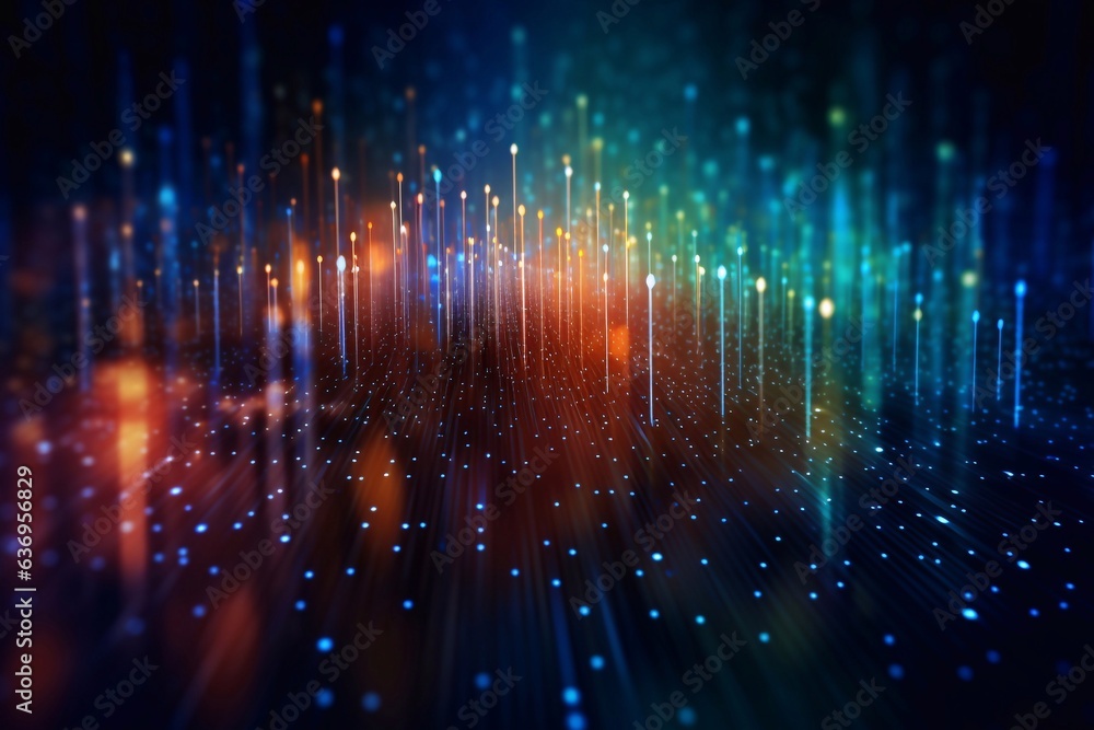 Background of networking concept abstract neural network futuristic cyber technology background mesh of data transfer. Generative AI. - obrazy, fototapety, plakaty 