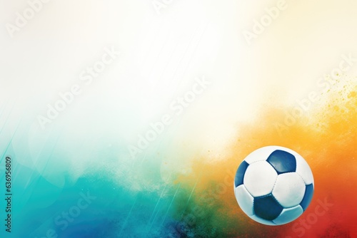 Soccer ball on bright colorful background