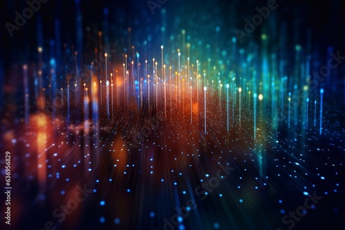 Background of networking concept abstract neural network futuristic cyber technology background mesh of data transfer. Generative AI.