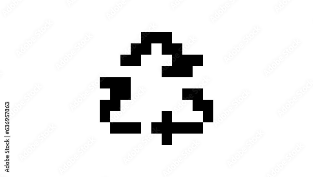Obraz premium Recycle symbol in voxel