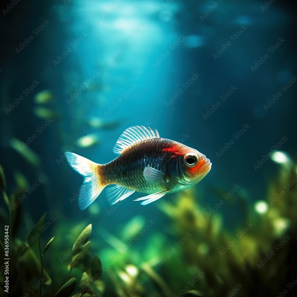 A Single in the water over sea grass background, 
