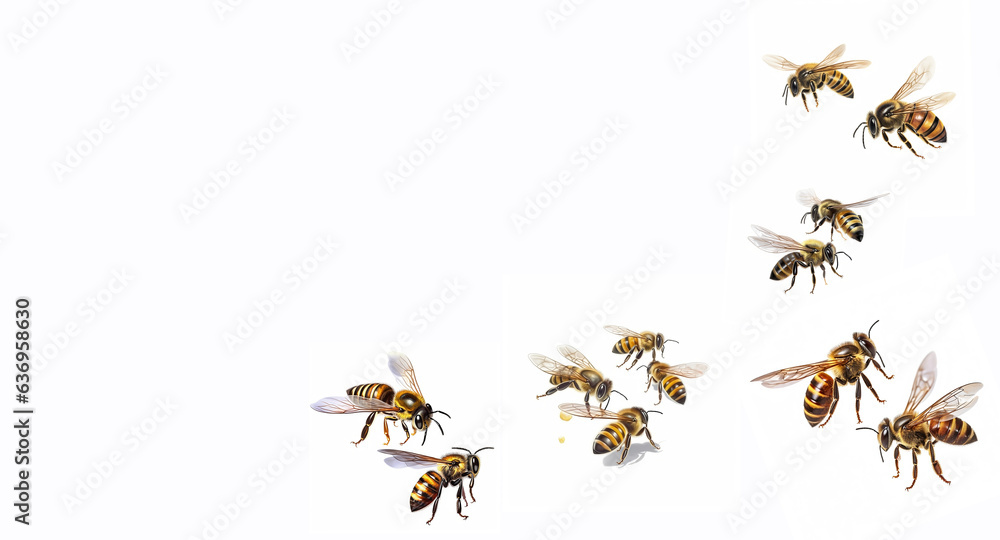 Honey and bee insect macro shot. A bee collecting pollen generative Ai. Honey and bee insect macro shot. A bee collecting pollen generative Ai.