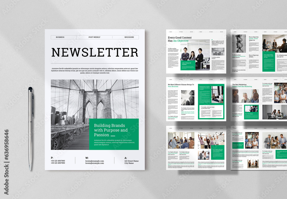 News Letter Brochure Layout Stock Template Adobe Stock
