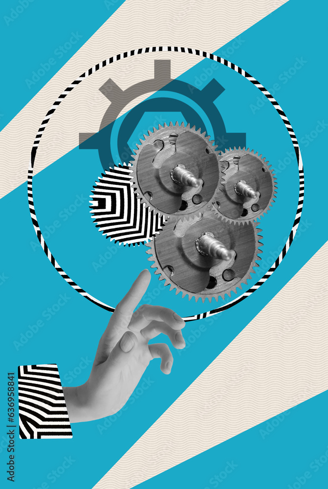 Business coherence and coordination. Art collage.