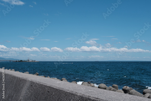 Japan bay with cloud.