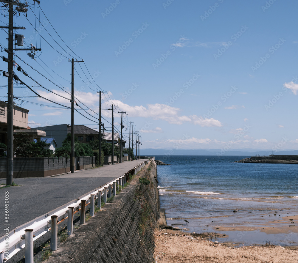 Small town of Japan at the beach.
