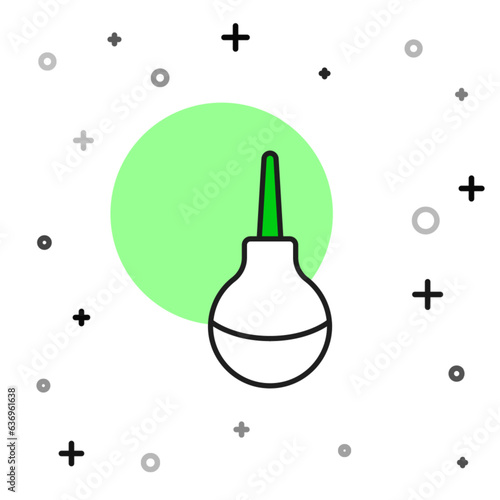 Filled outline Enema icon isolated on white background. Enema with a plastic tip. Medical pear. Vector