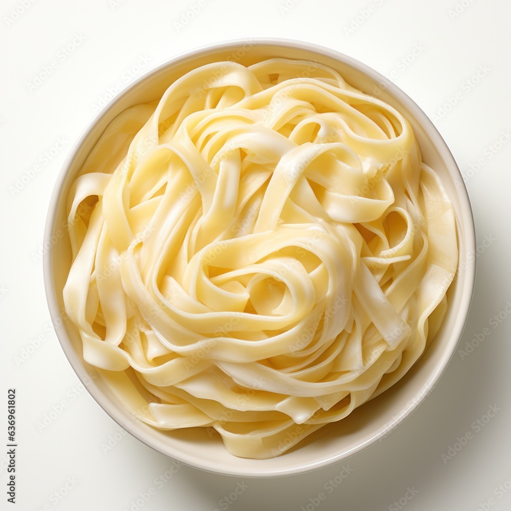 fettuccine . isolated on white background . top view fettuccine . isolated on white background . top view