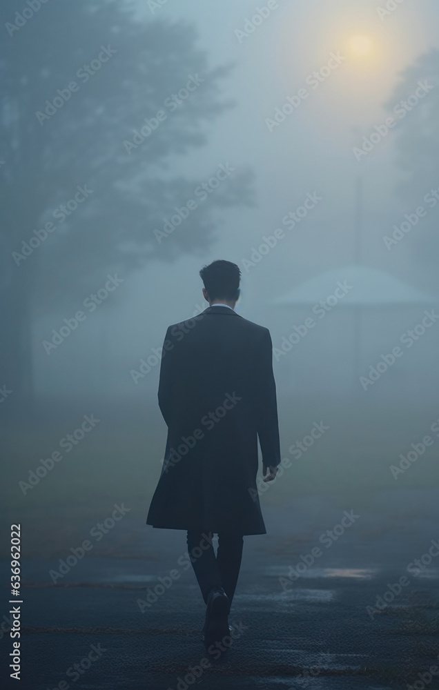 man, he, male, handsome, fashion man, asian man, asian teen, trench coat, mist, fog, foggy, misty, cold, winter, early morning dew, dusk, alone, one, rear, back, back view, fantasy, urban wear, casual man, he, male, handsome, fashion man, asian man, asian teen, trench coat, mist, fog, foggy, misty, cold, winter, early morning dew, dusk, alone, one, rear, back, back view, fantasy, urban wear, casual