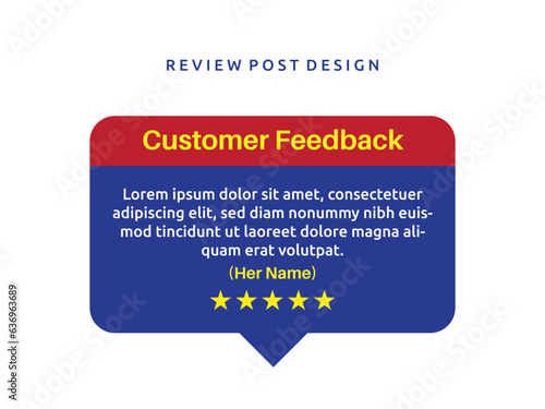 Vector customer feedback review post design template 