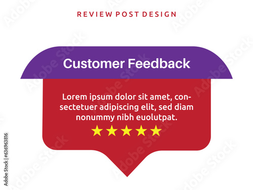 Vector customer feedback review post design template 