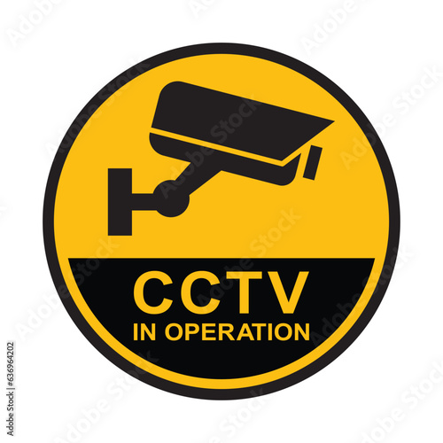 Security camera icon, video surveillance, cctv sign. Yellow square indicating camera operation. Surveillance camera,monitoring, safety home protection system. Fixed CCTV, Security Camera Icon Vector.