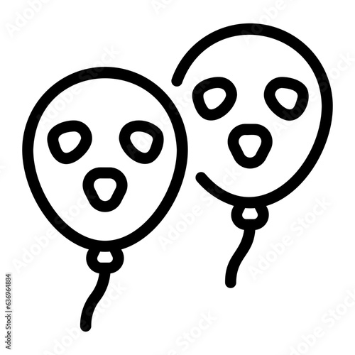 balloons line icon