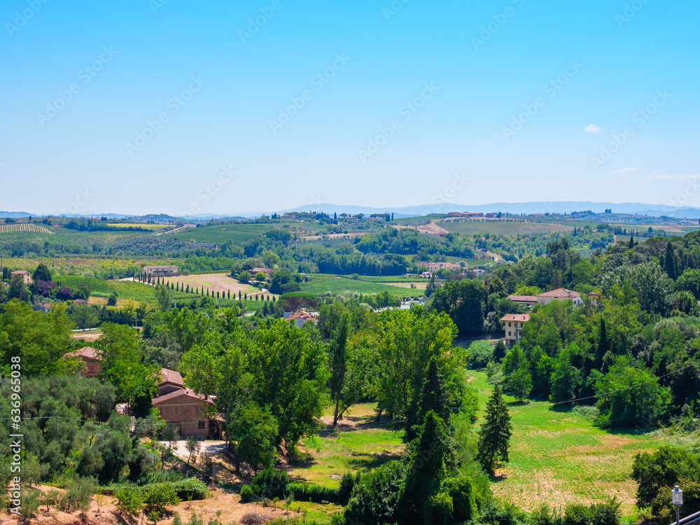 Tuscany village and houses in the countryside