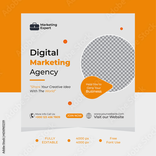 Creative business marketing social media post, Vector digital marketing business post.