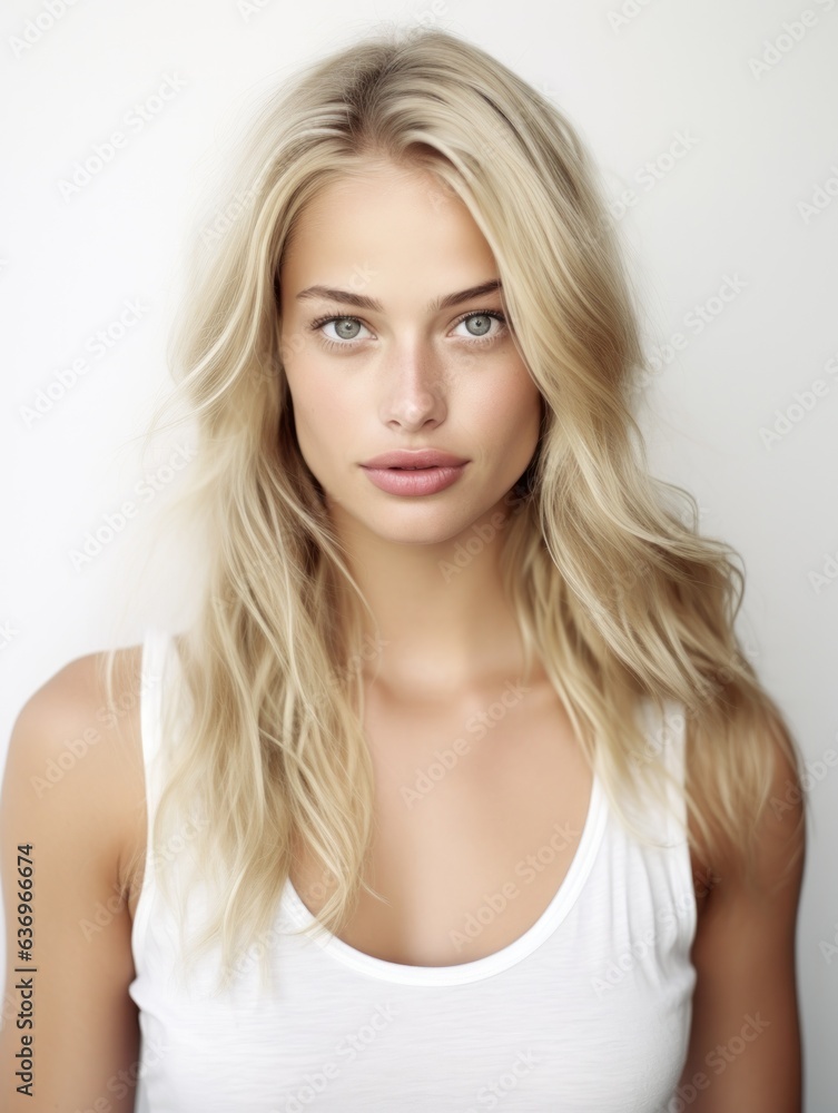 Beautiful portrait woman, facing camera Beautiful portrait woman, facing camera