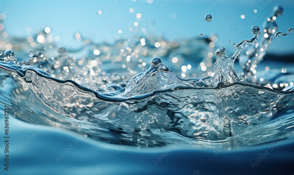 close up rain water drop falling to the floor. wave water surface. Generative AI close up rain water drop falling to the floor. wave water surface. Generative AI