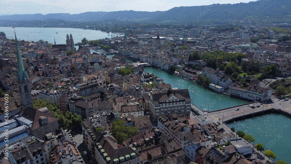 aerial view of the city of Zurich