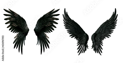 black angel wings on white background png transparent background