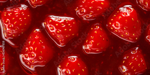 Obraz na płótnie A refreshing and vibrant texture of strawberry compote, perfect for a summer day. w salonie
